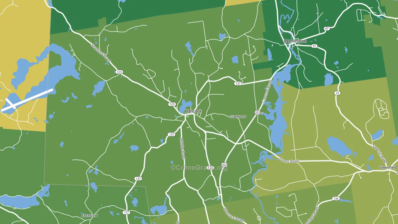 Hancock, NH Map of Vehicle Theft Rates