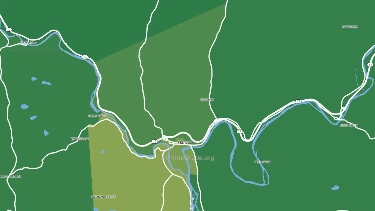 Hancock, NY Map of Vehicle Theft Rates