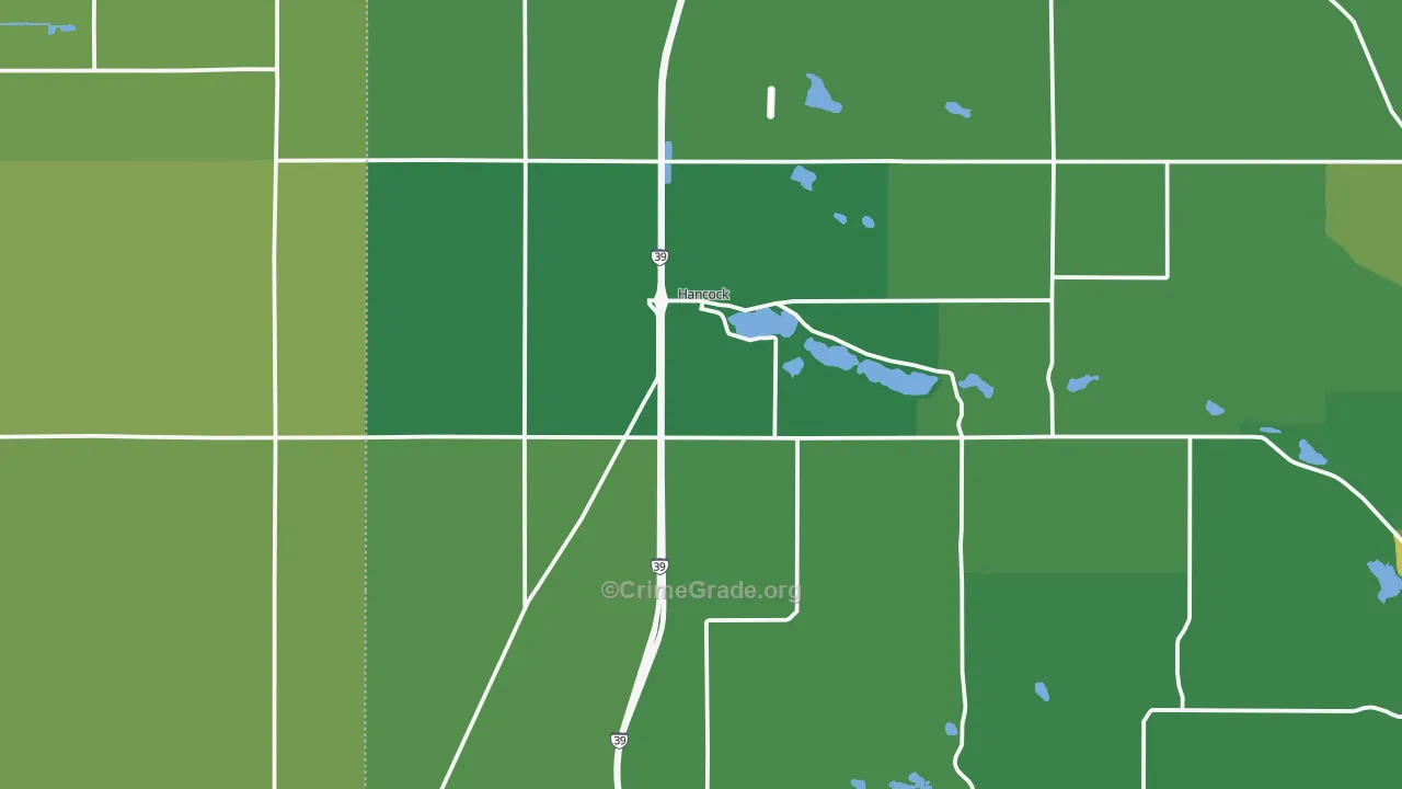 Hancock, WI Map of Vehicle Theft Rates