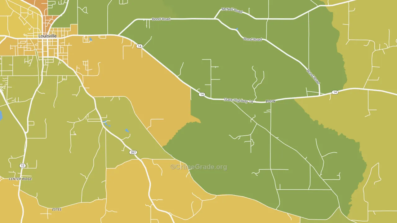 Handle, MS Map of Vehicle Theft Rates