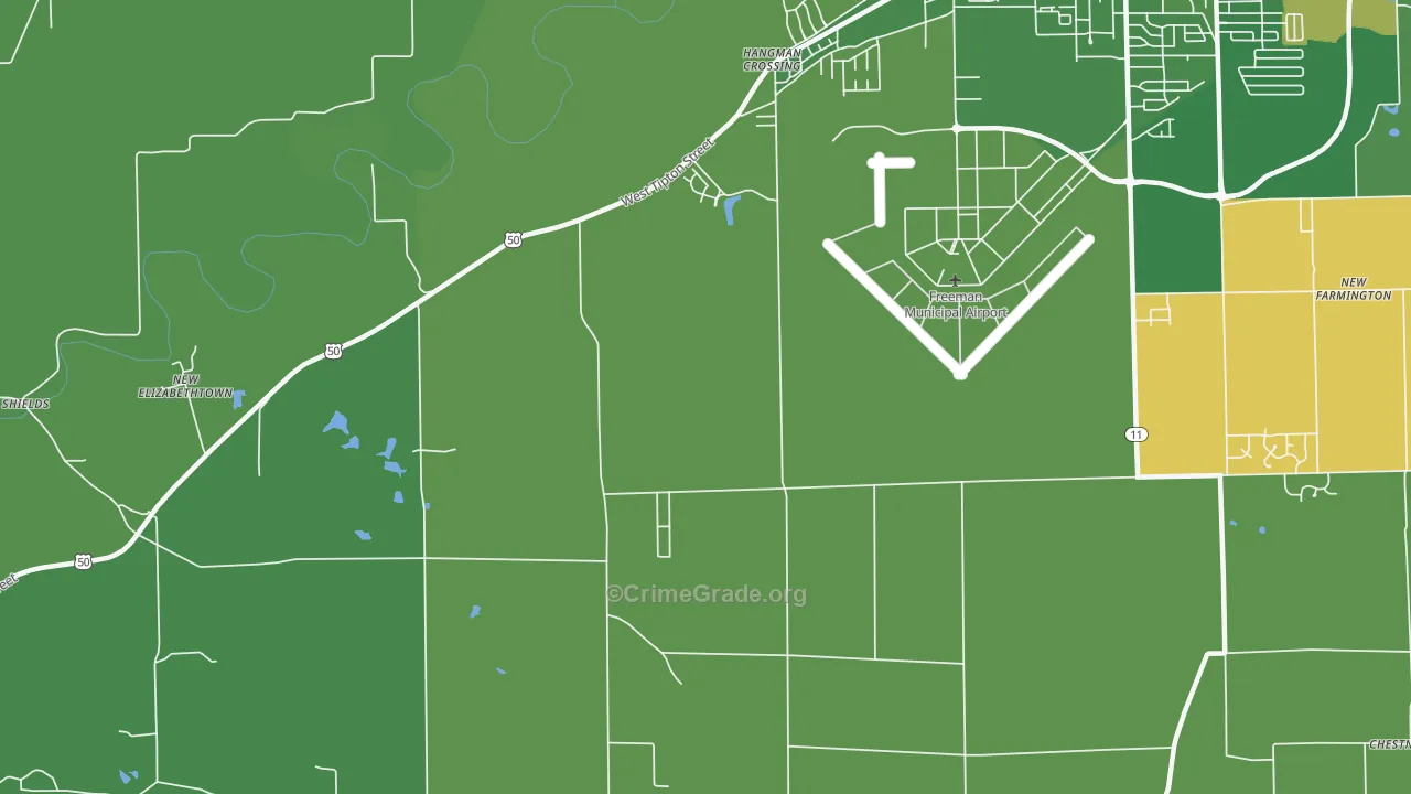 Hangman Crossing, IN Map of Vehicle Theft Rates
