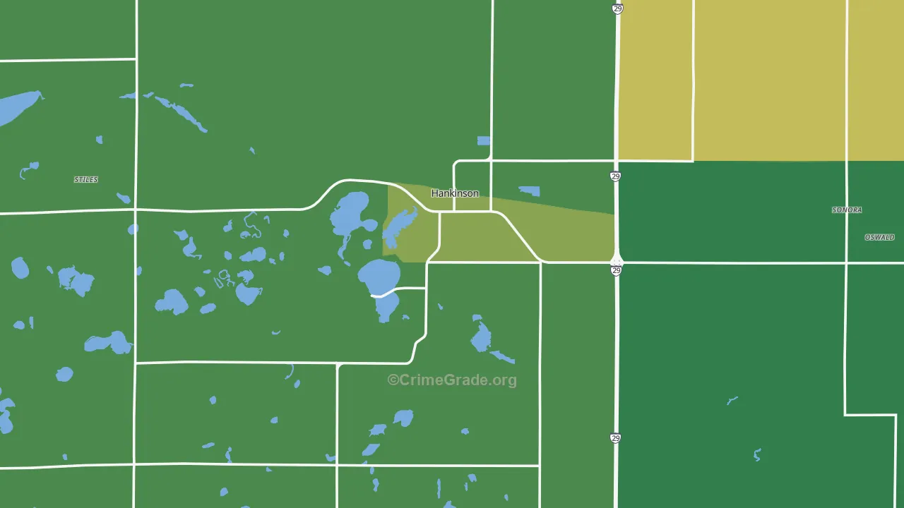 Hankinson, ND Map of Vehicle Theft Rates