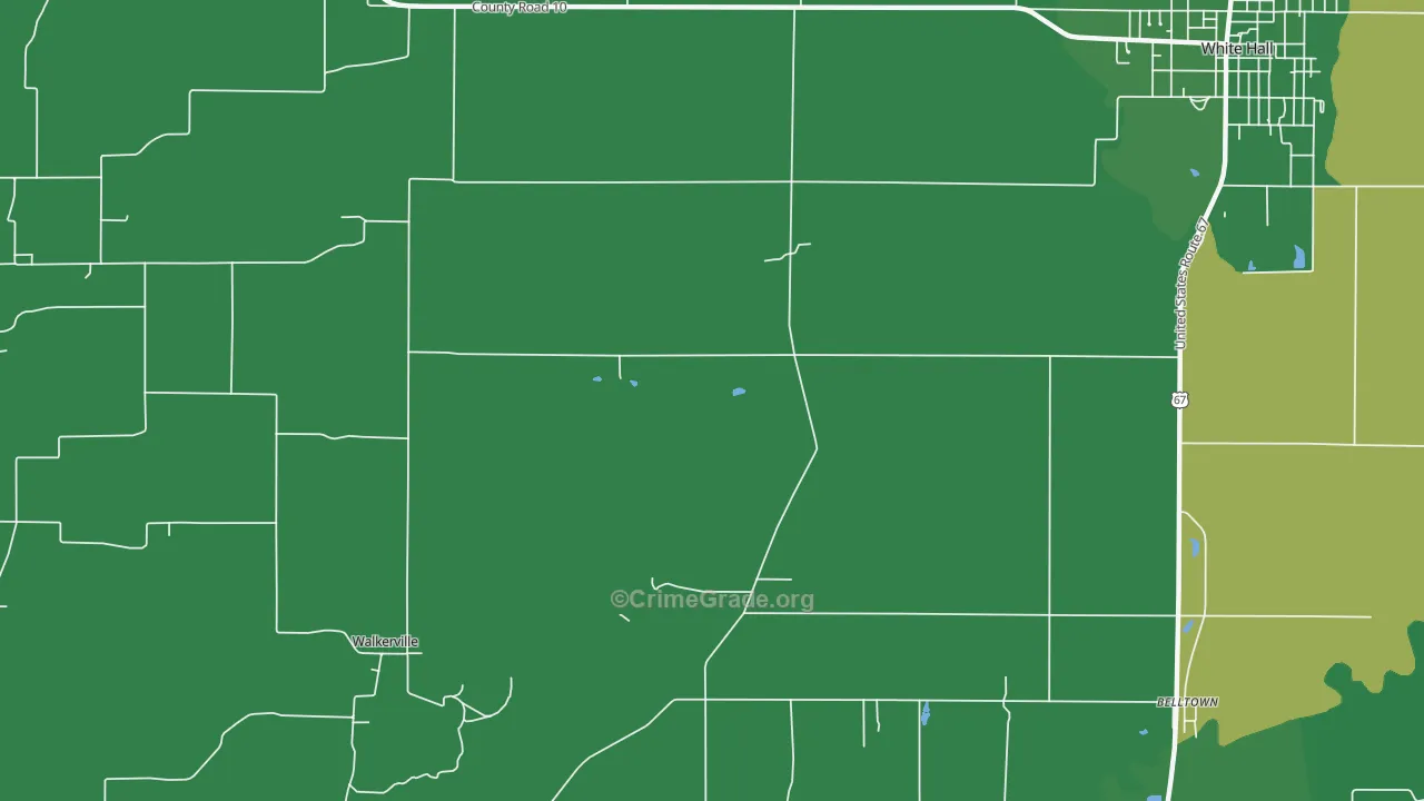 Hanks Station, IL Map of Vehicle Theft Rates
