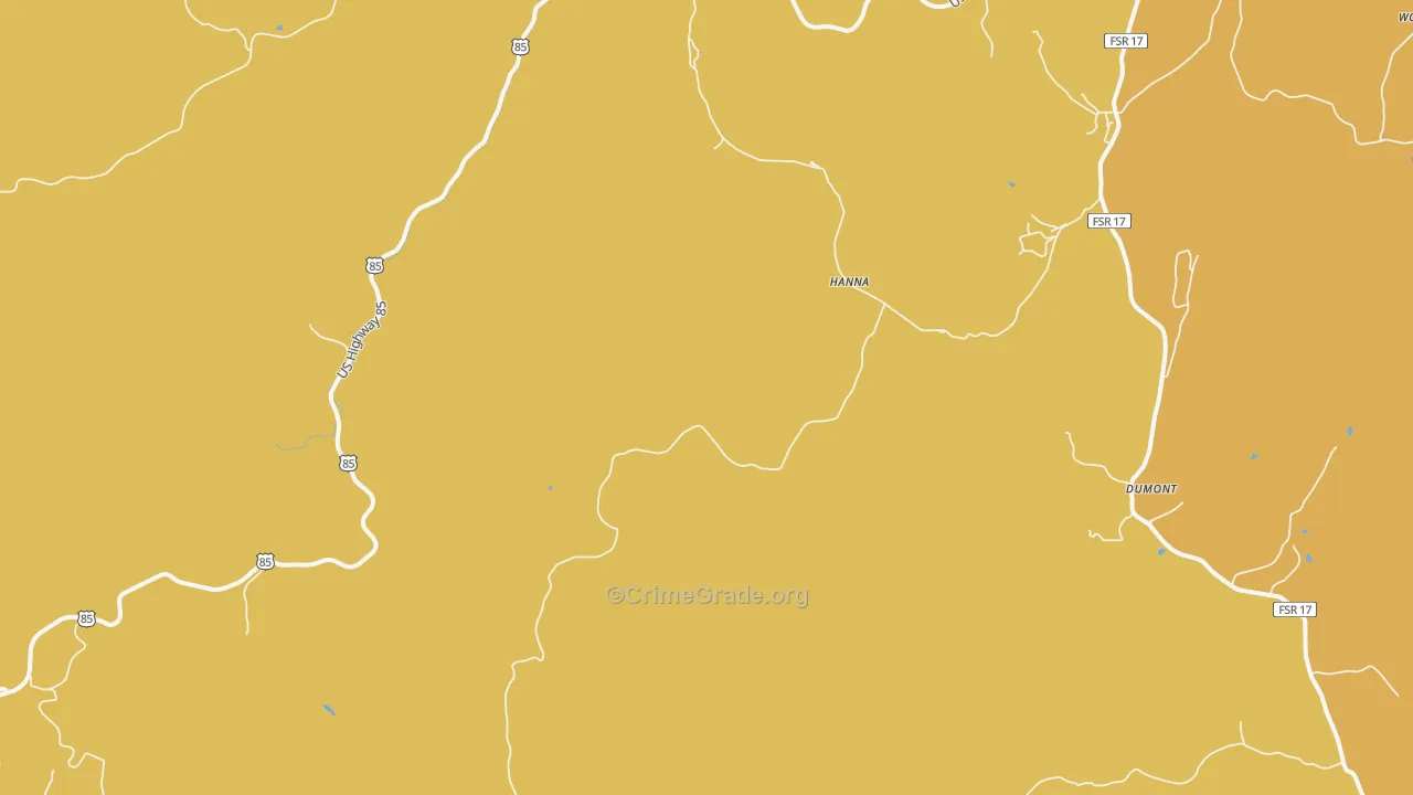 Hanna, SD Map of Vehicle Theft Rates