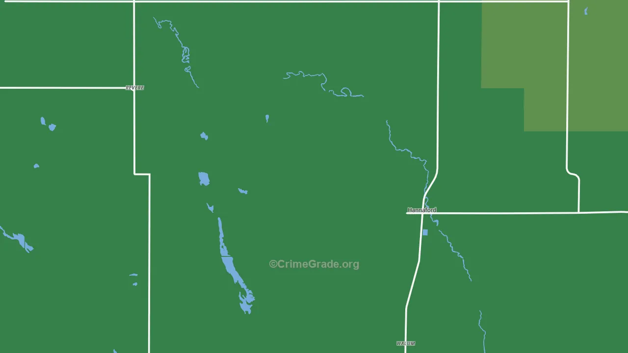 Hannaford, ND Map of Vehicle Theft Rates