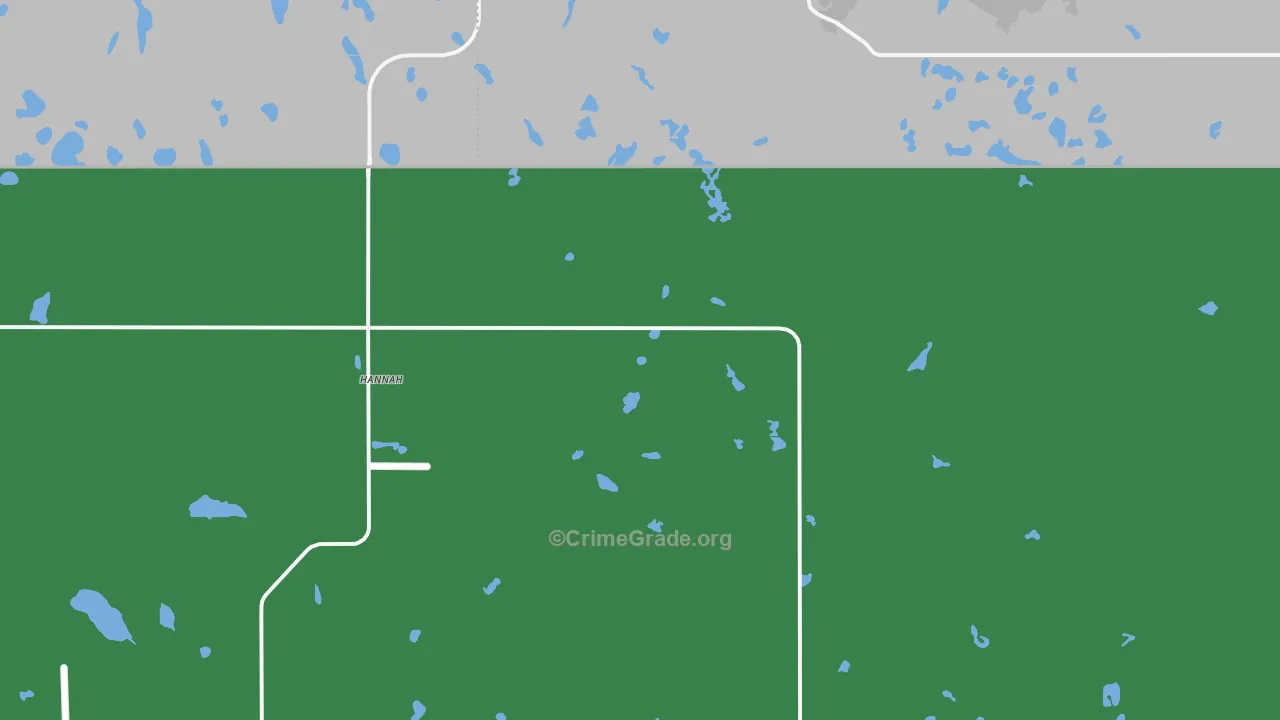 Hannah, ND Map of Vehicle Theft Rates