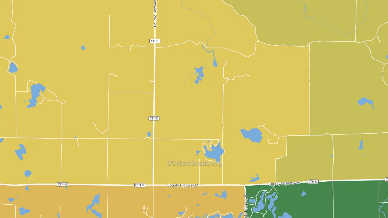 Hannibal, WI Map of Vehicle Theft Rates