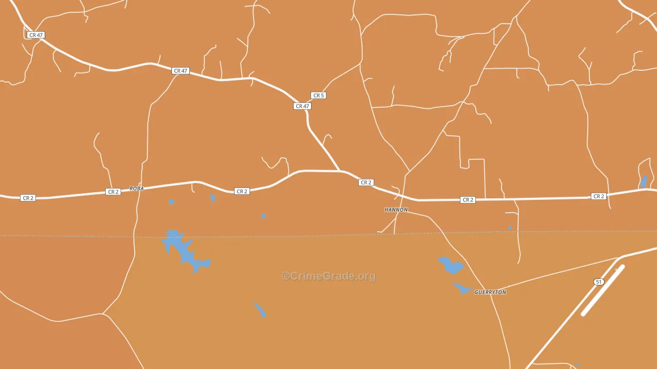 Hannon, AL Map of Vehicle Theft Rates
