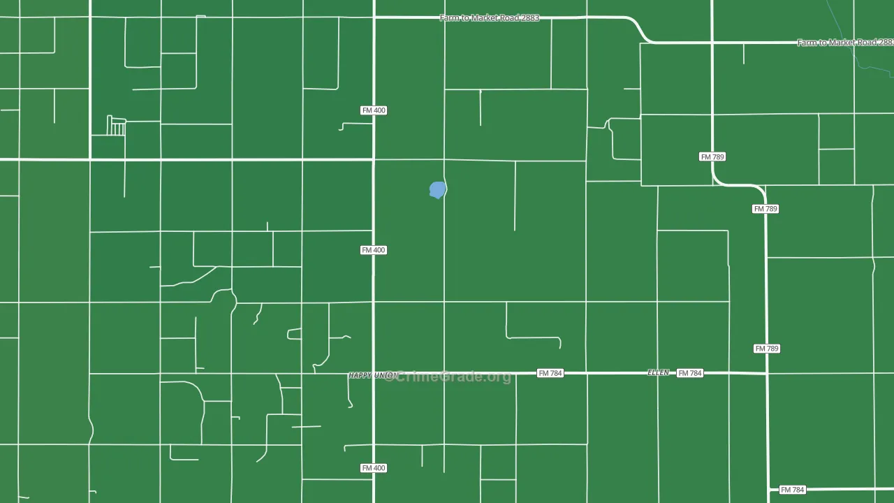 Happy Union, TX Map of Vehicle Theft Rates