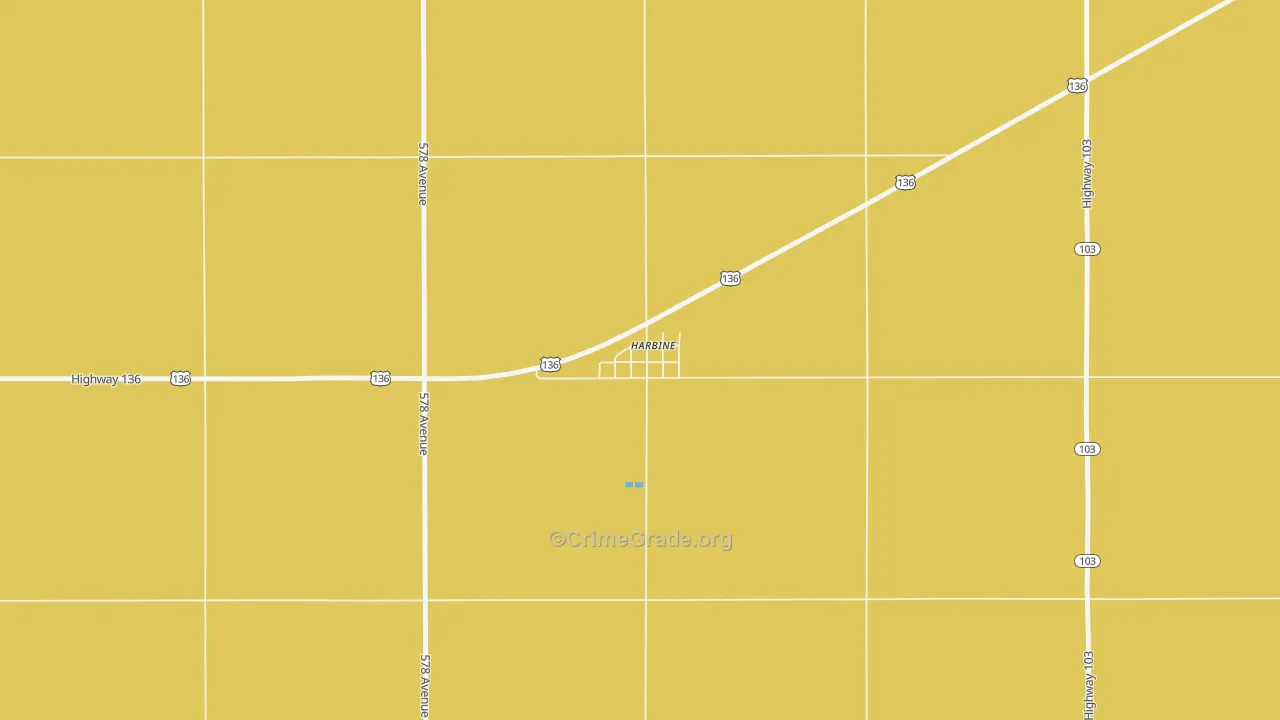Harbine, NE Map of Vehicle Theft Rates