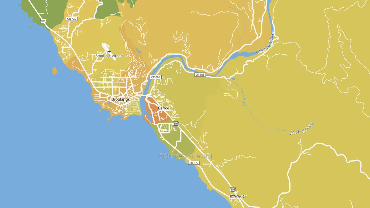 Harbor, OR Map of Vehicle Theft Rates