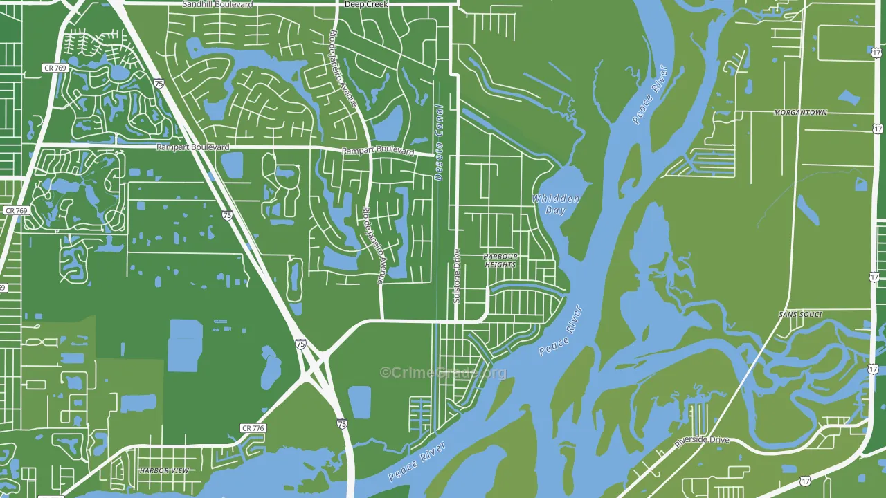 Harbour Heights, FL Map of Vehicle Theft Rates