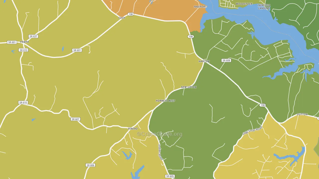 Harcum, VA Map of Vehicle Theft Rates
