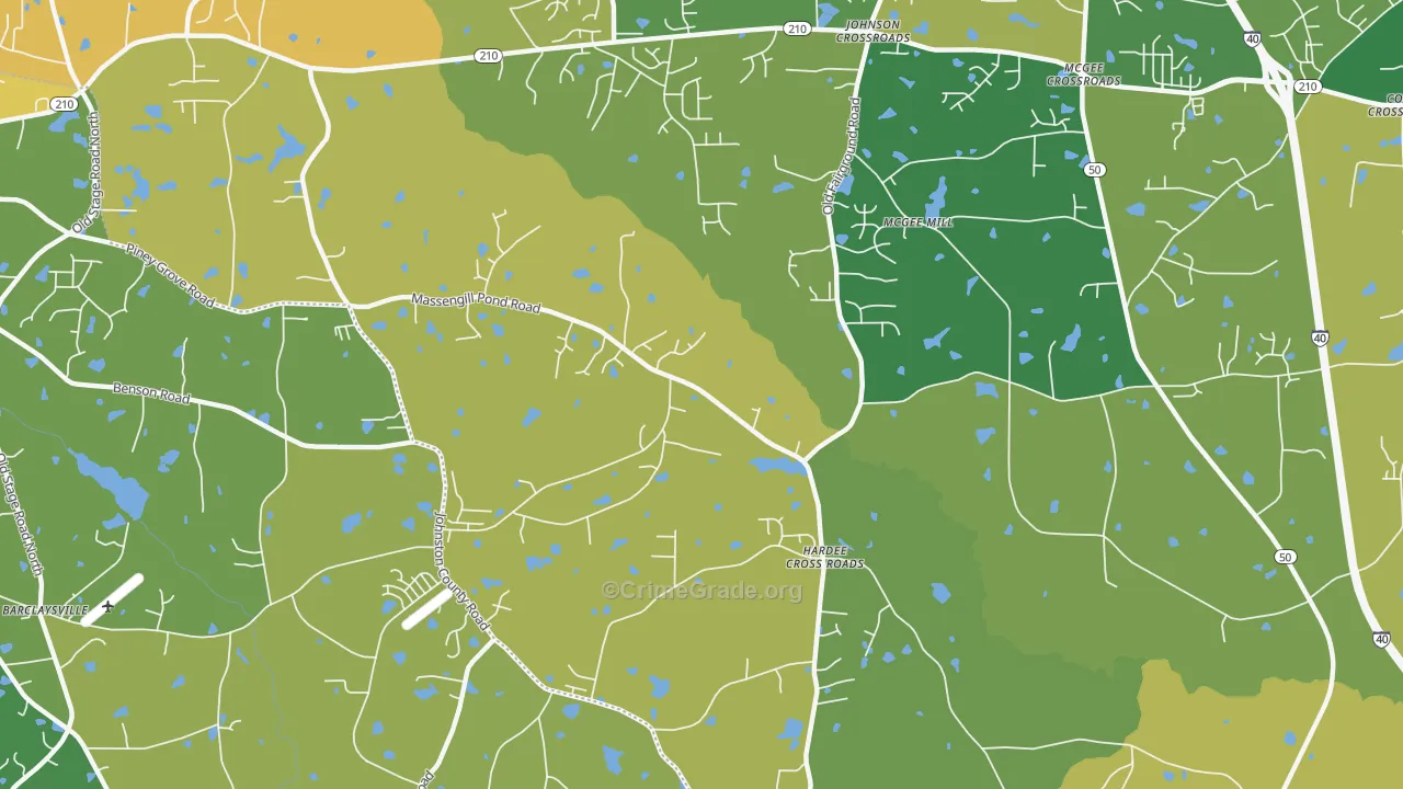 Hardee Cross Roads, NC Map of Vehicle Theft Rates