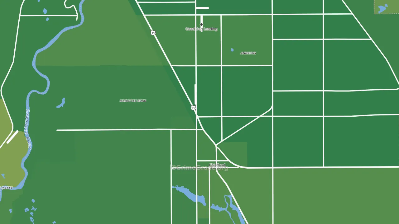 Hardeetown, FL Map of Vehicle Theft Rates