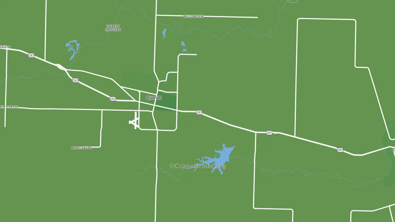 Hardeman County, TX Map of Vehicle Theft Rates