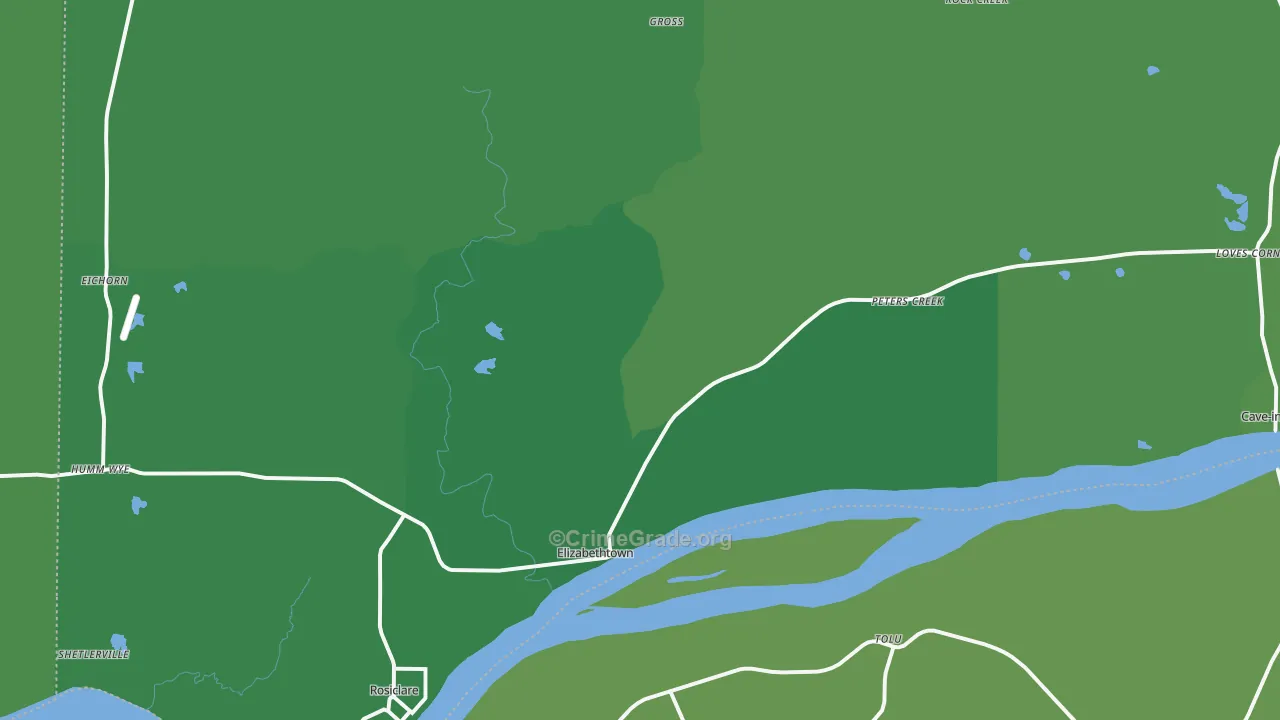Hardin County, IL Map of Vehicle Theft Rates