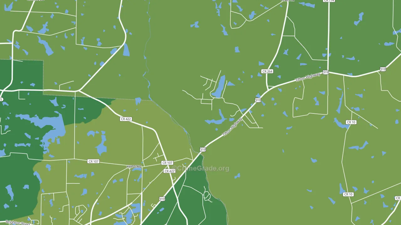 Harding, GA Map of Vehicle Theft Rates