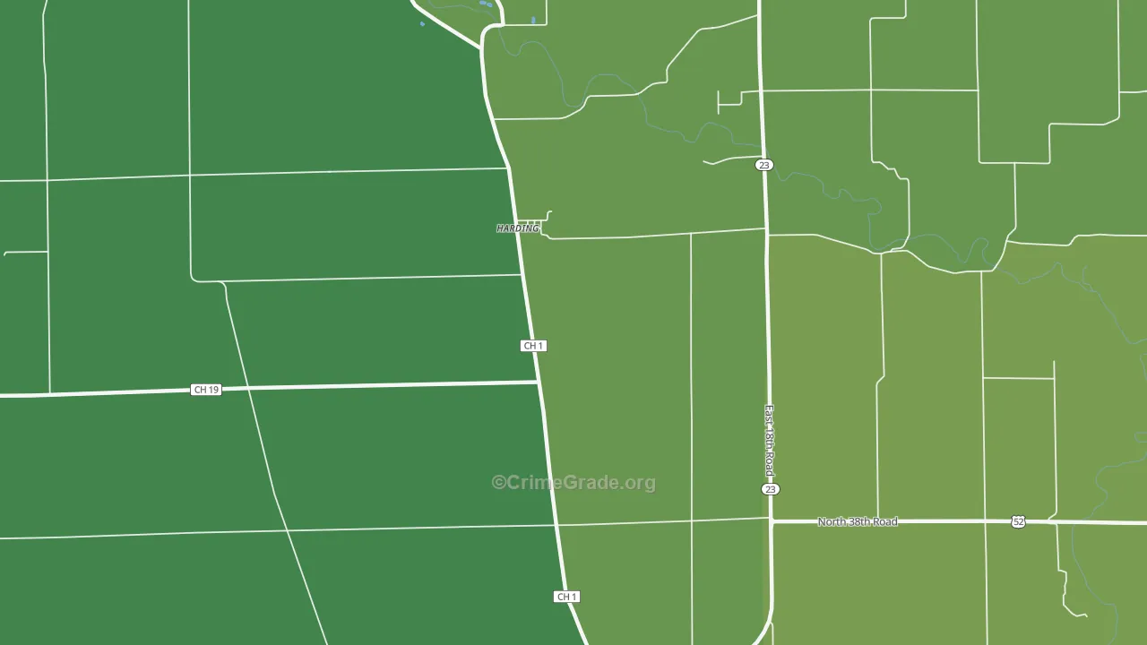 Harding, IL Map of Vehicle Theft Rates