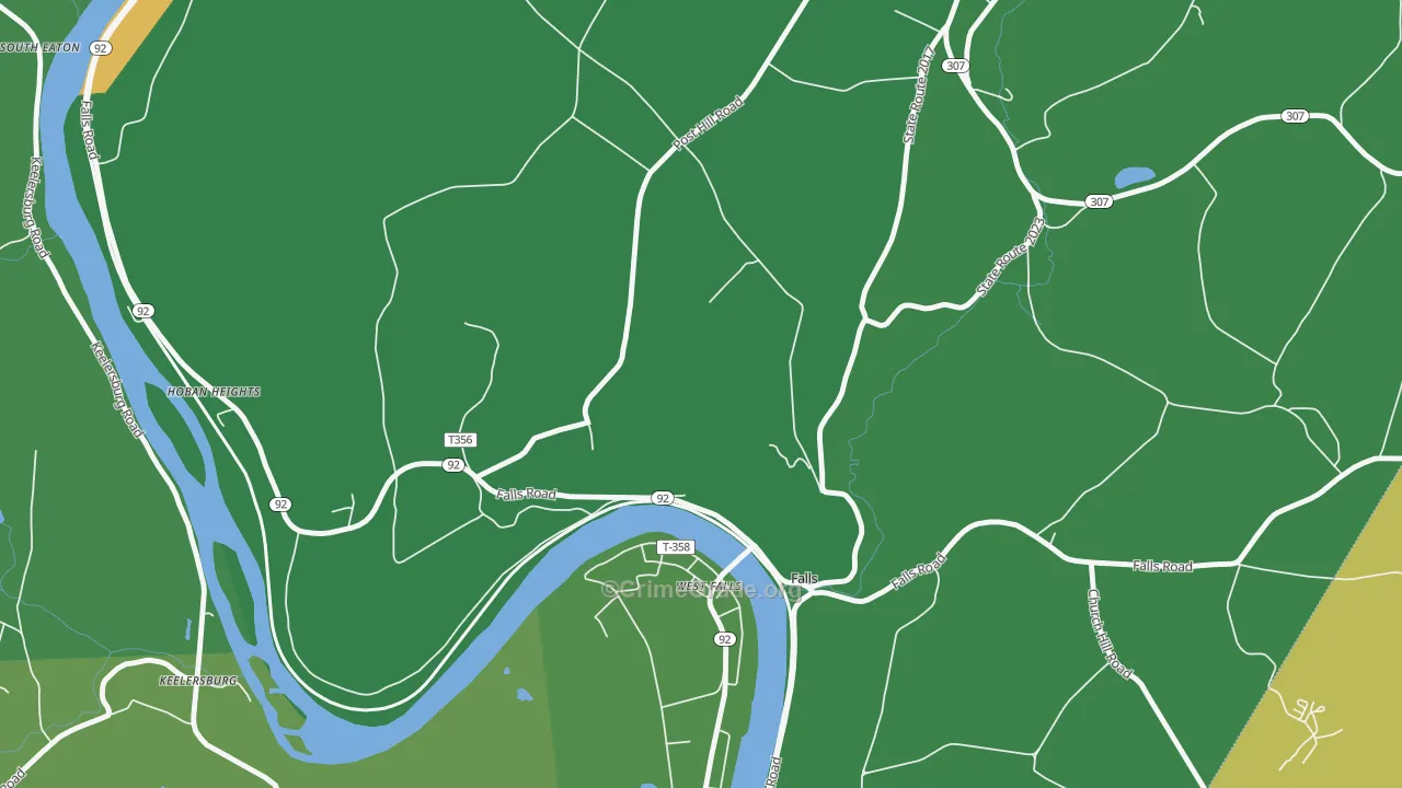 Harding, PA Map of Vehicle Theft Rates