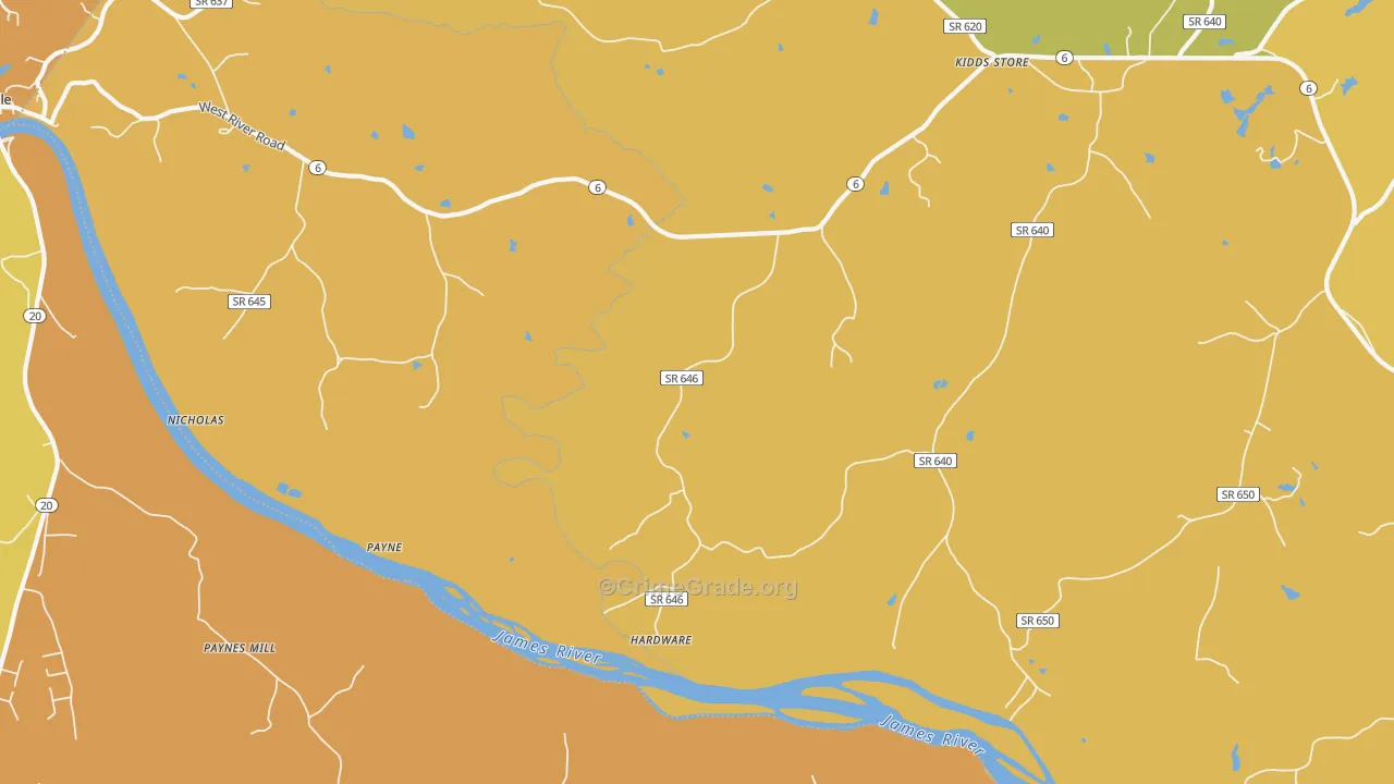 Hardware, VA Map of Vehicle Theft Rates