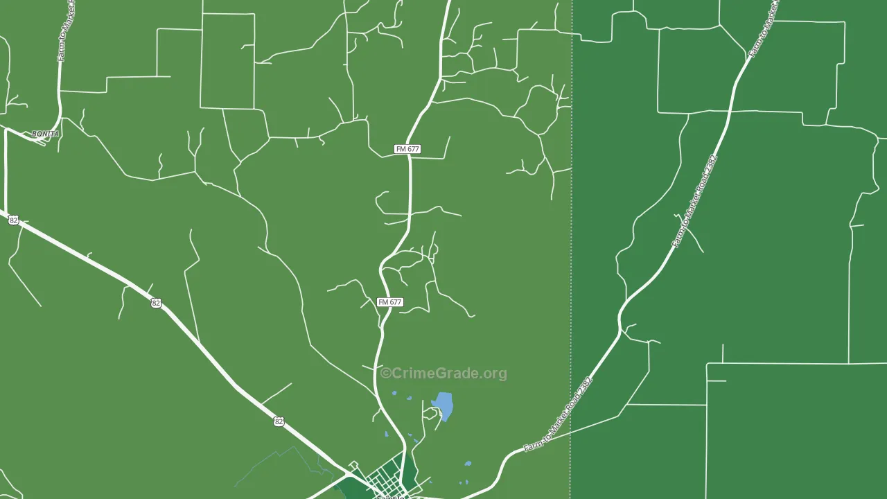 Hardy, TX Map of Vehicle Theft Rates