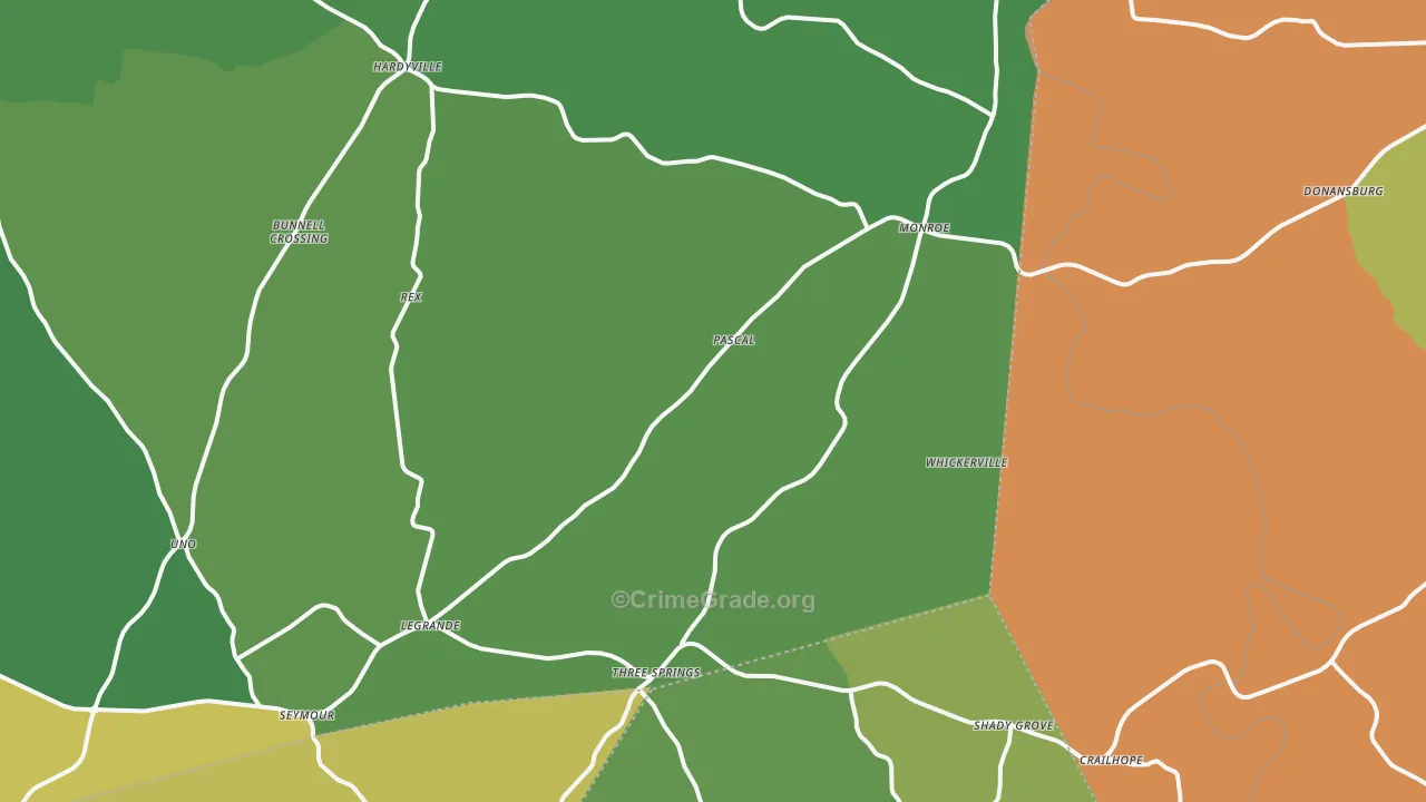 Hardyville, KY Map of Vehicle Theft Rates