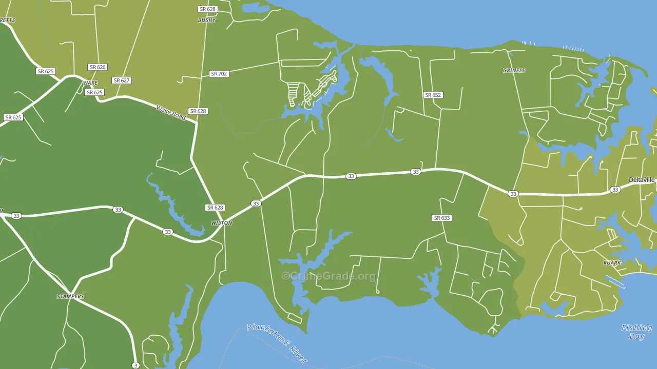 Hardyville, VA Map of Vehicle Theft Rates