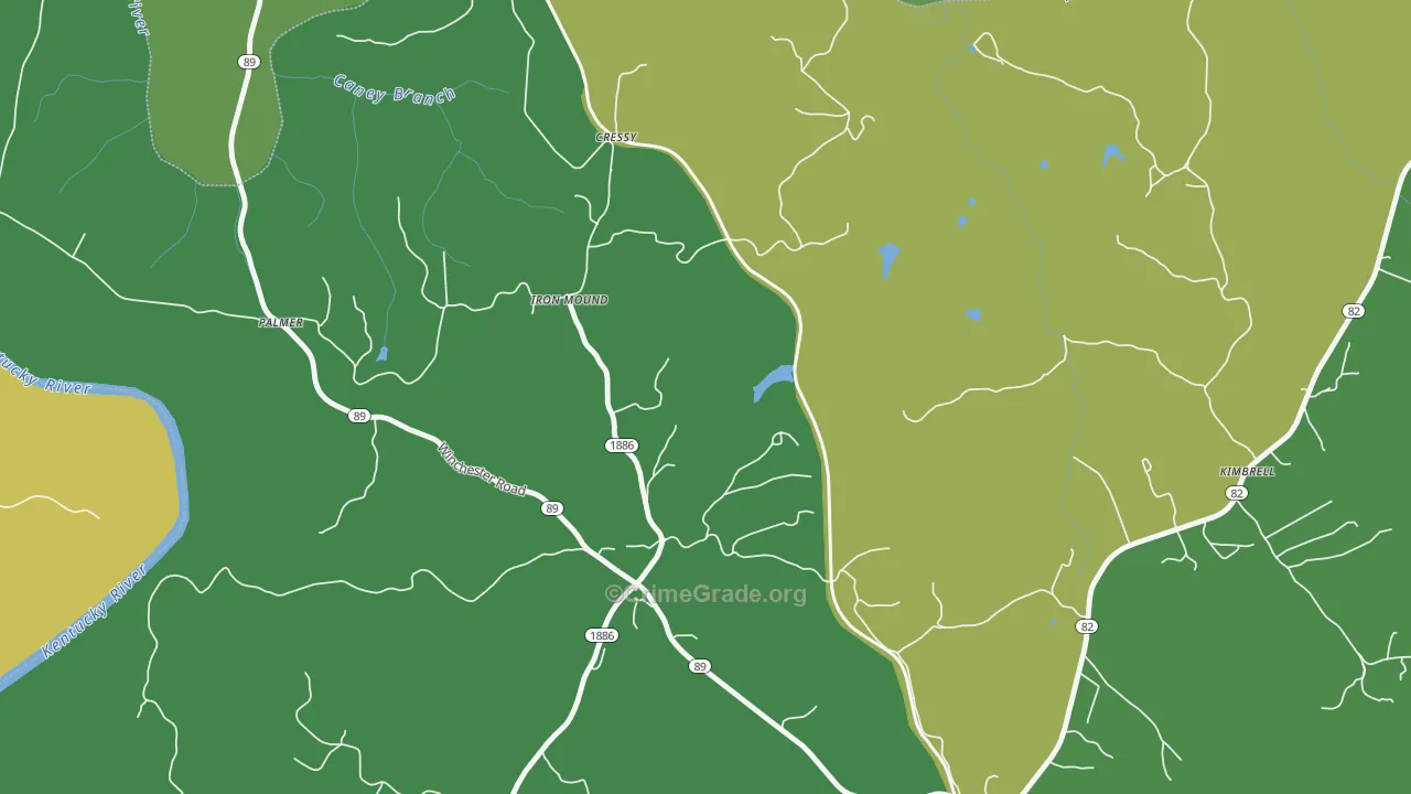 Hargett, KY Map of Vehicle Theft Rates