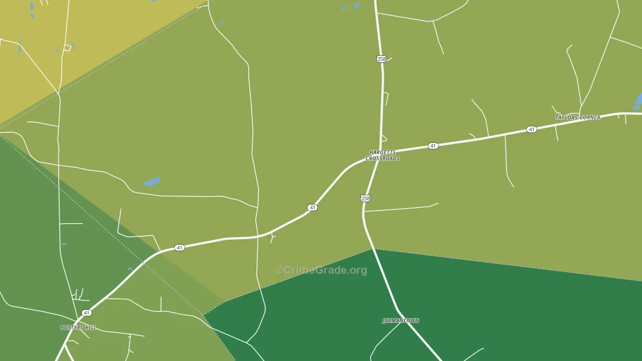Hargetts Crossroads, NC Map of Vehicle Theft Rates