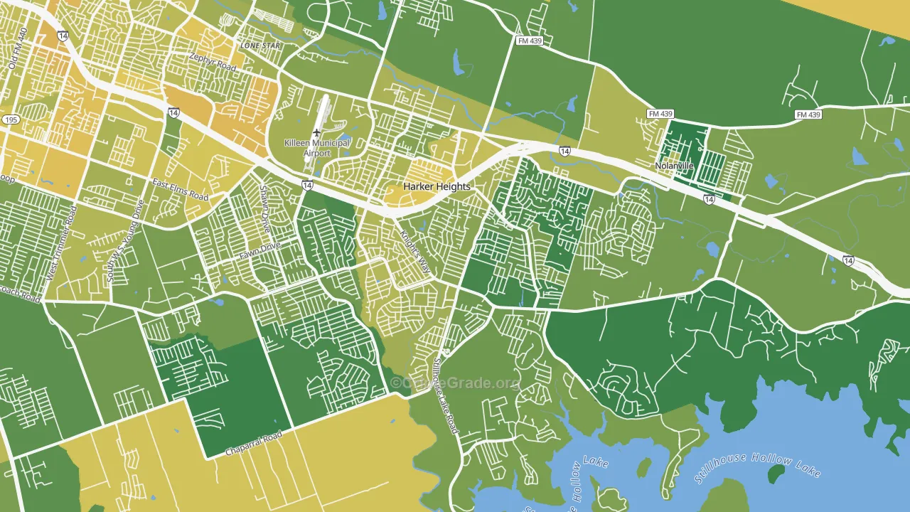 Harker Heights, TX Map of Vehicle Theft Rates