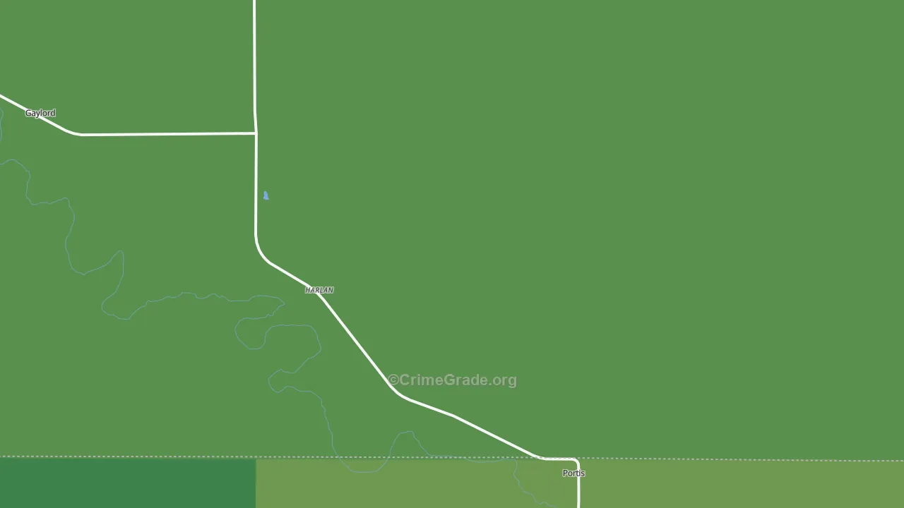Harlan, KS Map of Vehicle Theft Rates