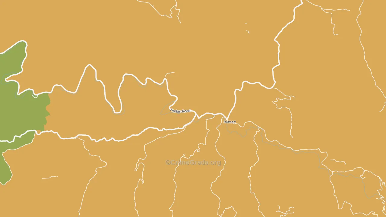 Harlan, OR Map of Vehicle Theft Rates