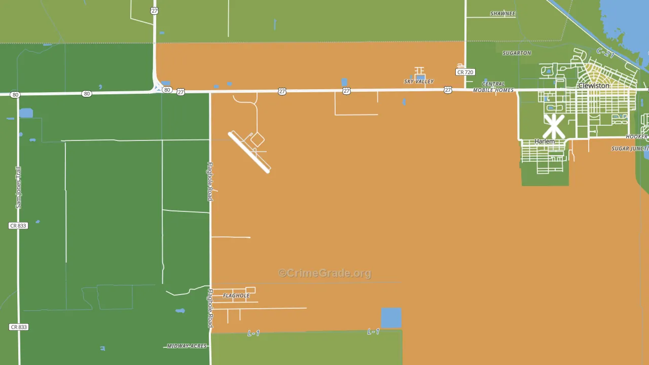 Harlem, FL Map of Vehicle Theft Rates