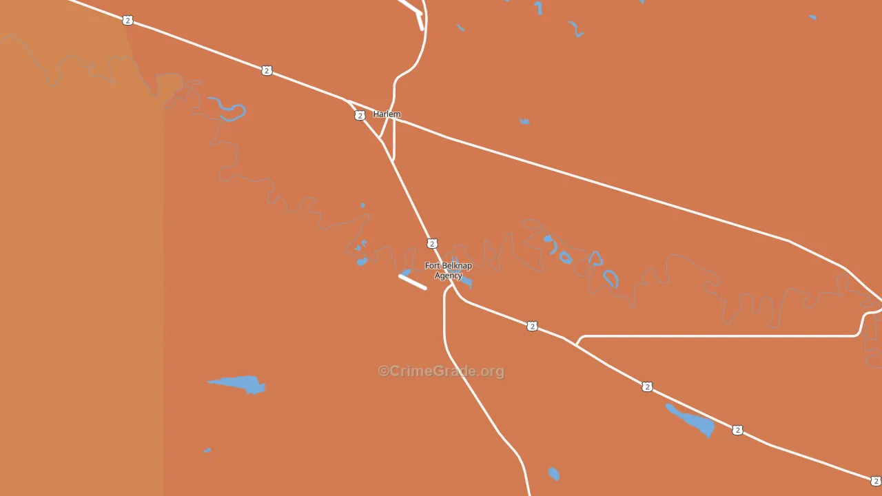 Harlem, MT Map of Vehicle Theft Rates