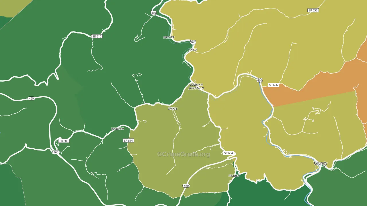 Harman Junction, VA Map of Vehicle Theft Rates