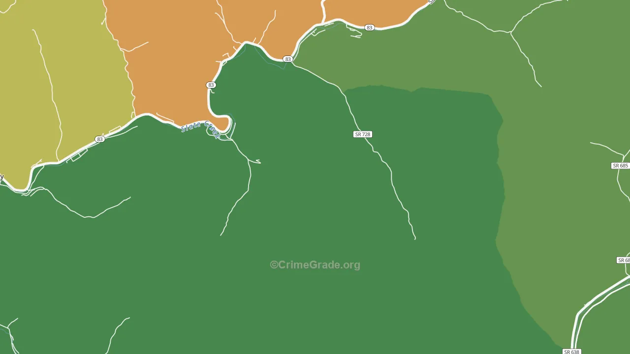 Harman, VA Map of Vehicle Theft Rates