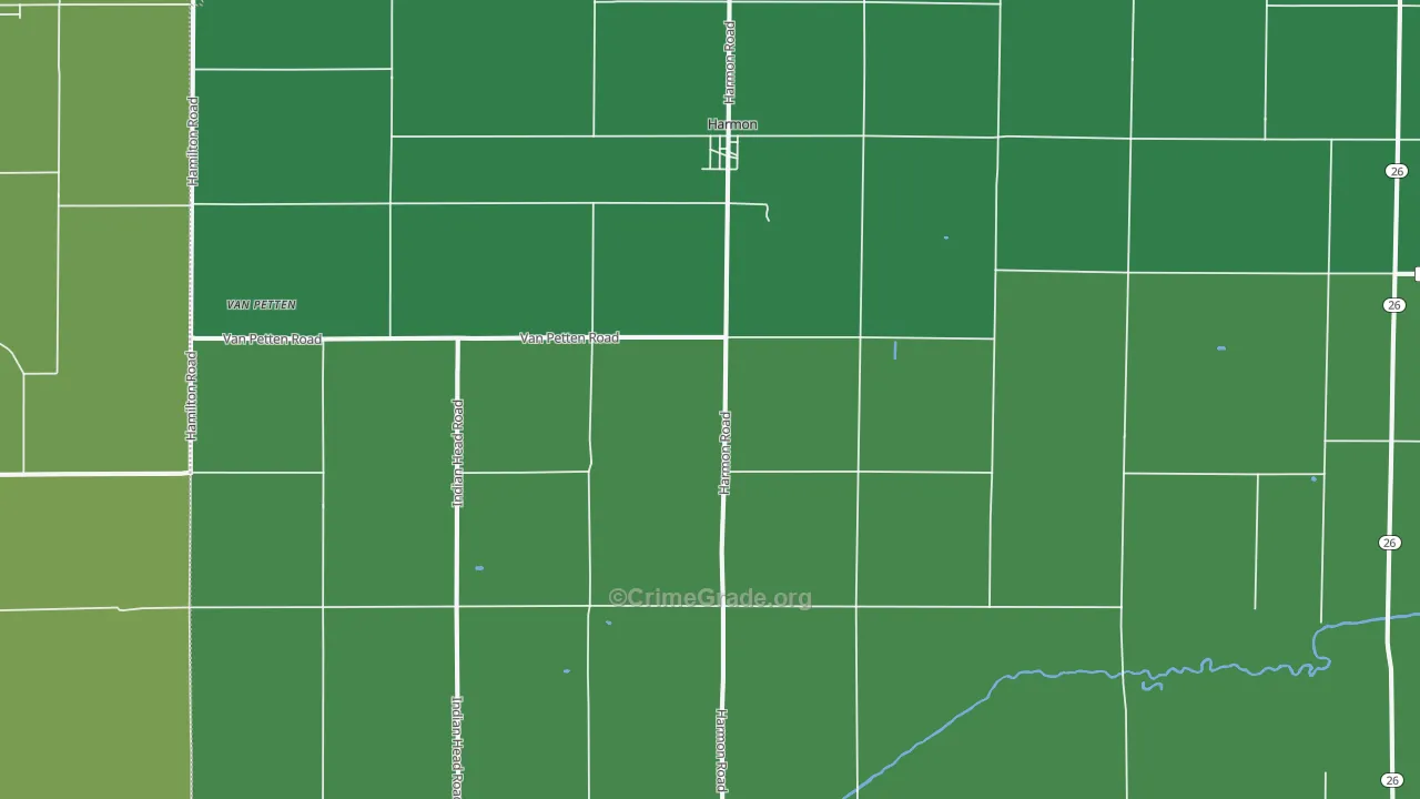 Harmon, IL Map of Vehicle Theft Rates