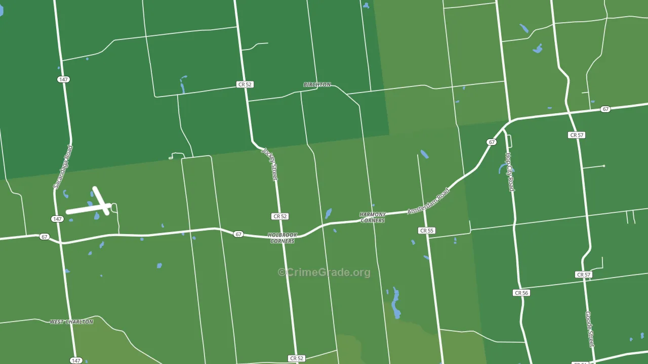 Harmony Corners, NY Map of Vehicle Theft Rates
