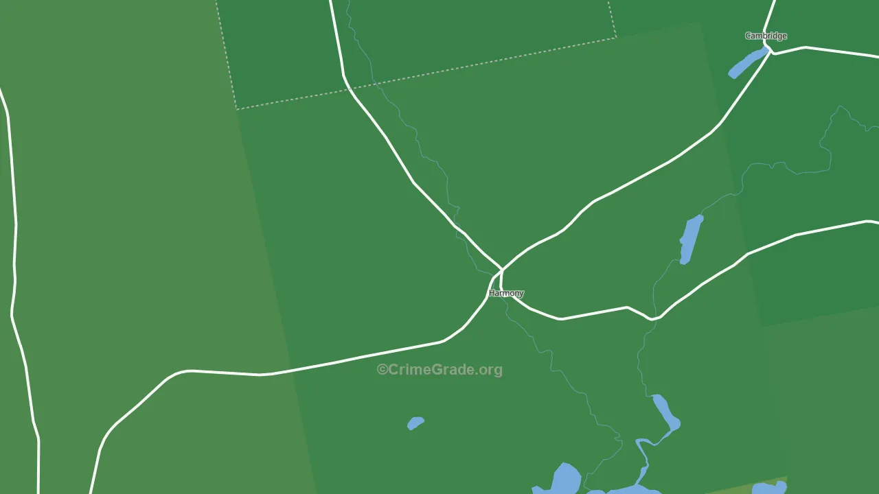Harmony, ME Map of Vehicle Theft Rates