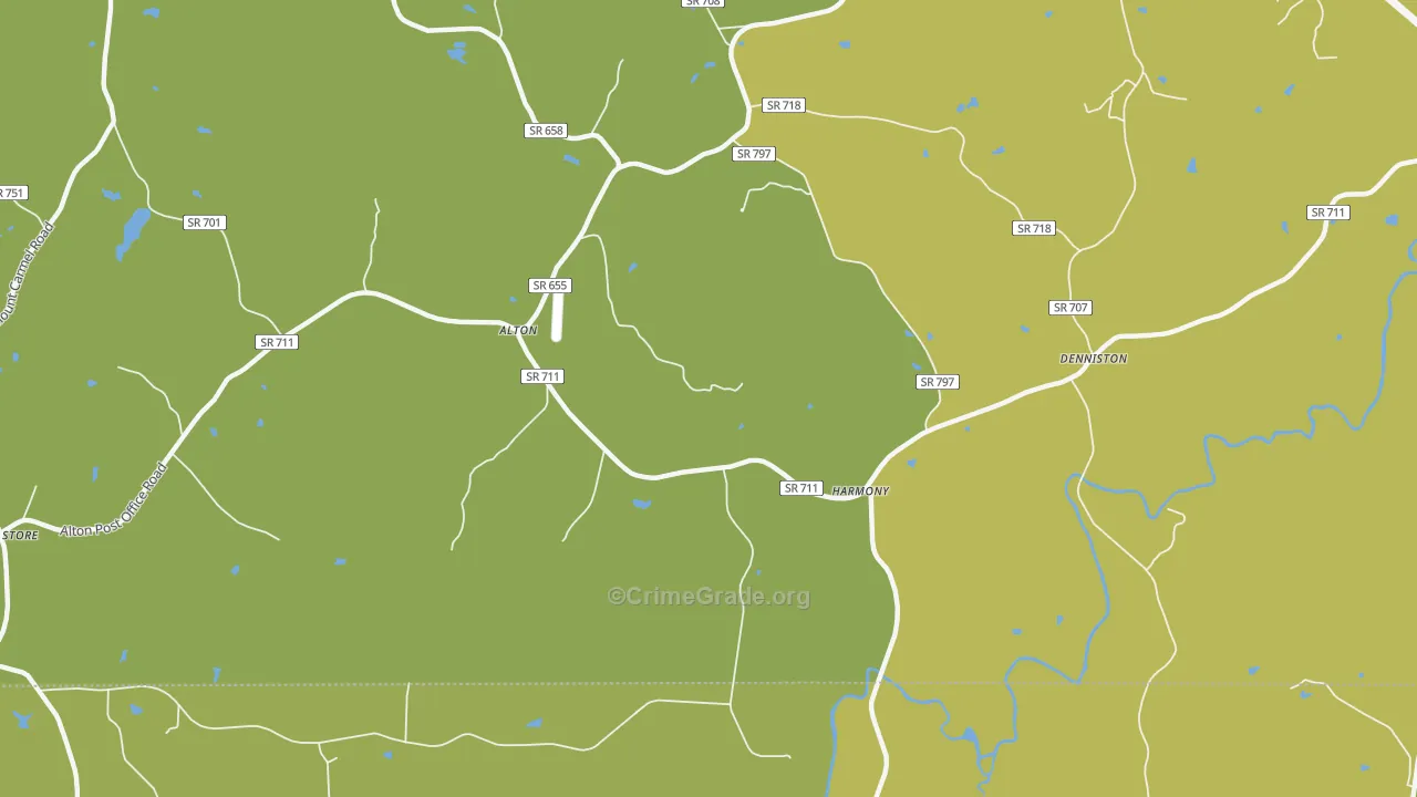 Harmony, VA Map of Vehicle Theft Rates