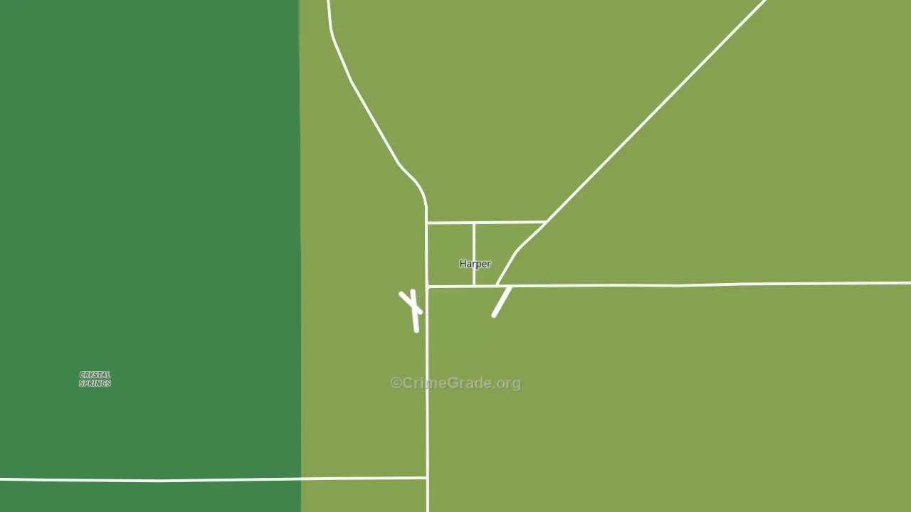 Harper, KS Map of Vehicle Theft Rates
