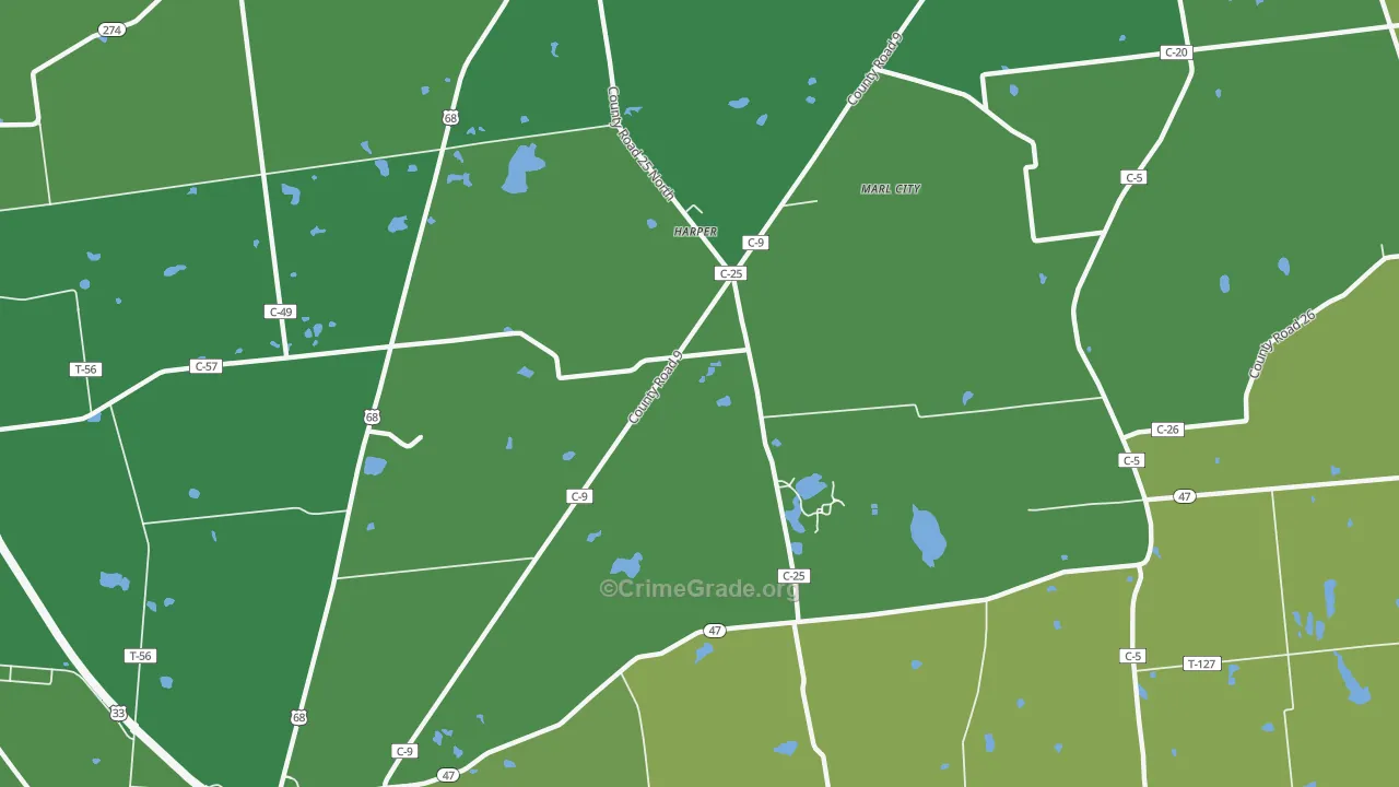 Harper, OH Map of Vehicle Theft Rates