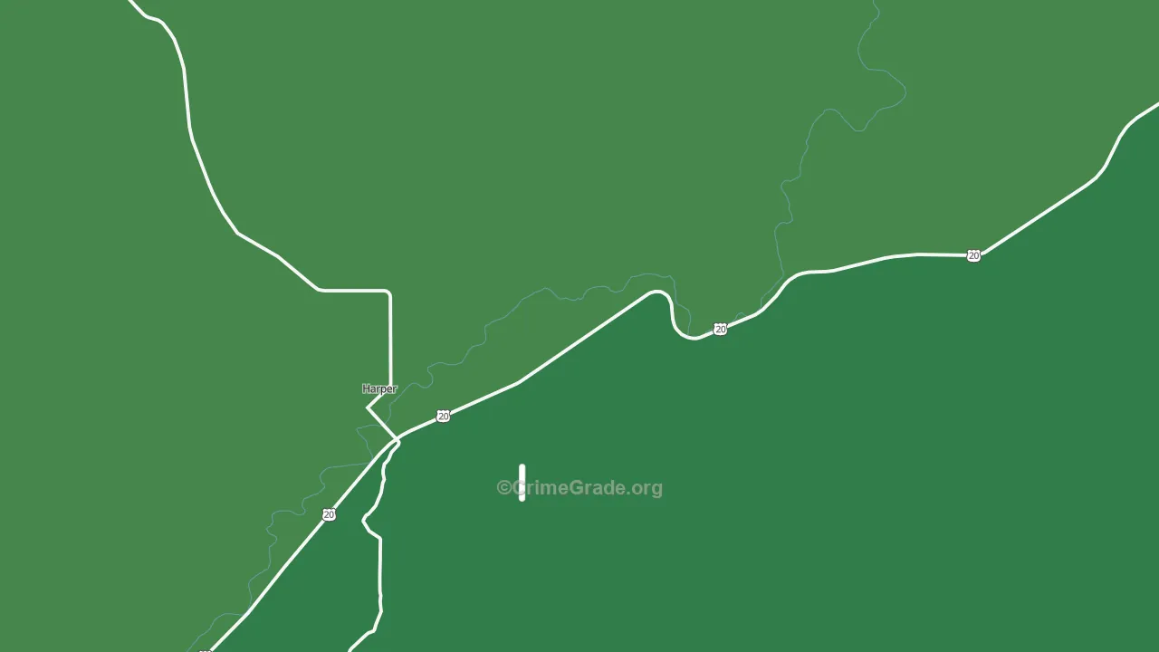 Harper, OR Map of Vehicle Theft Rates