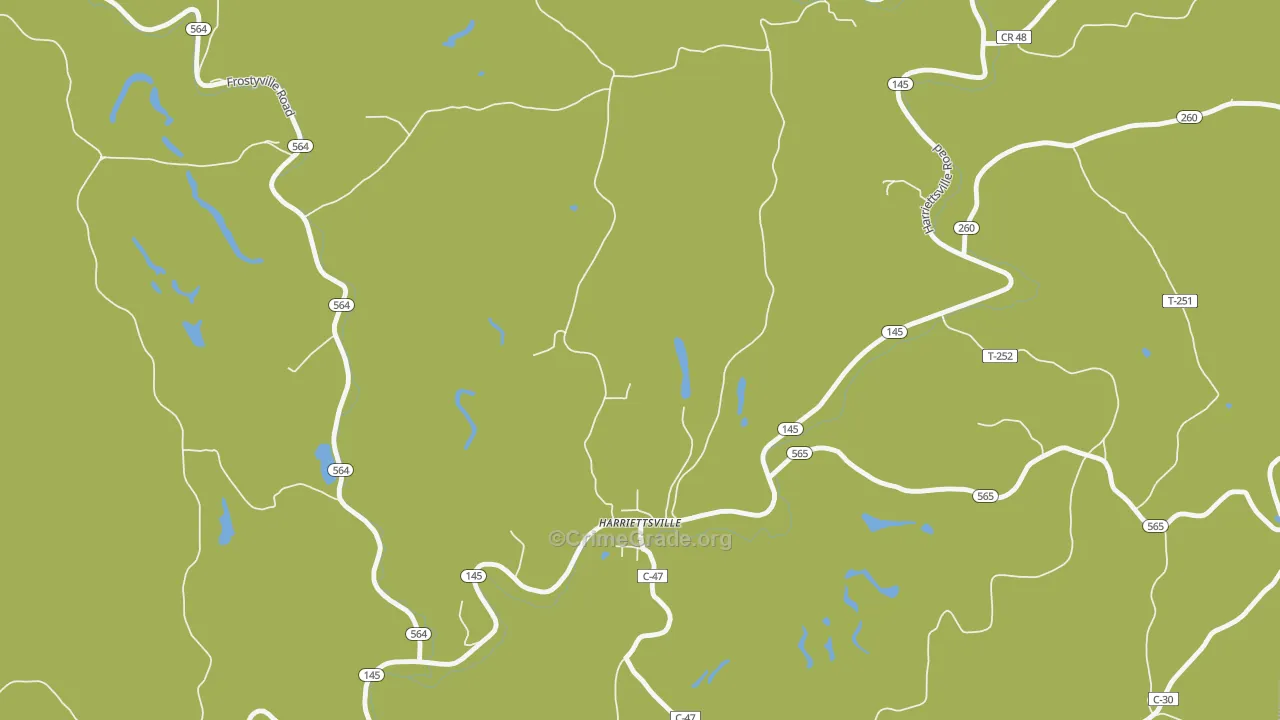 Harriettsville, OH Map of Vehicle Theft Rates