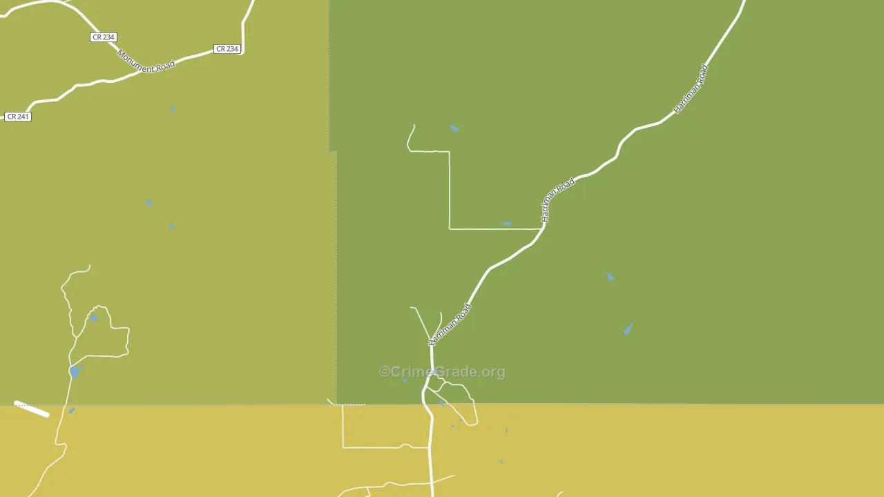 Harriman, WY Map of Vehicle Theft Rates