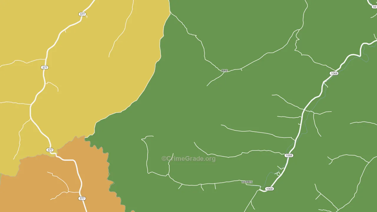 Harris, KY Map of Vehicle Theft Rates