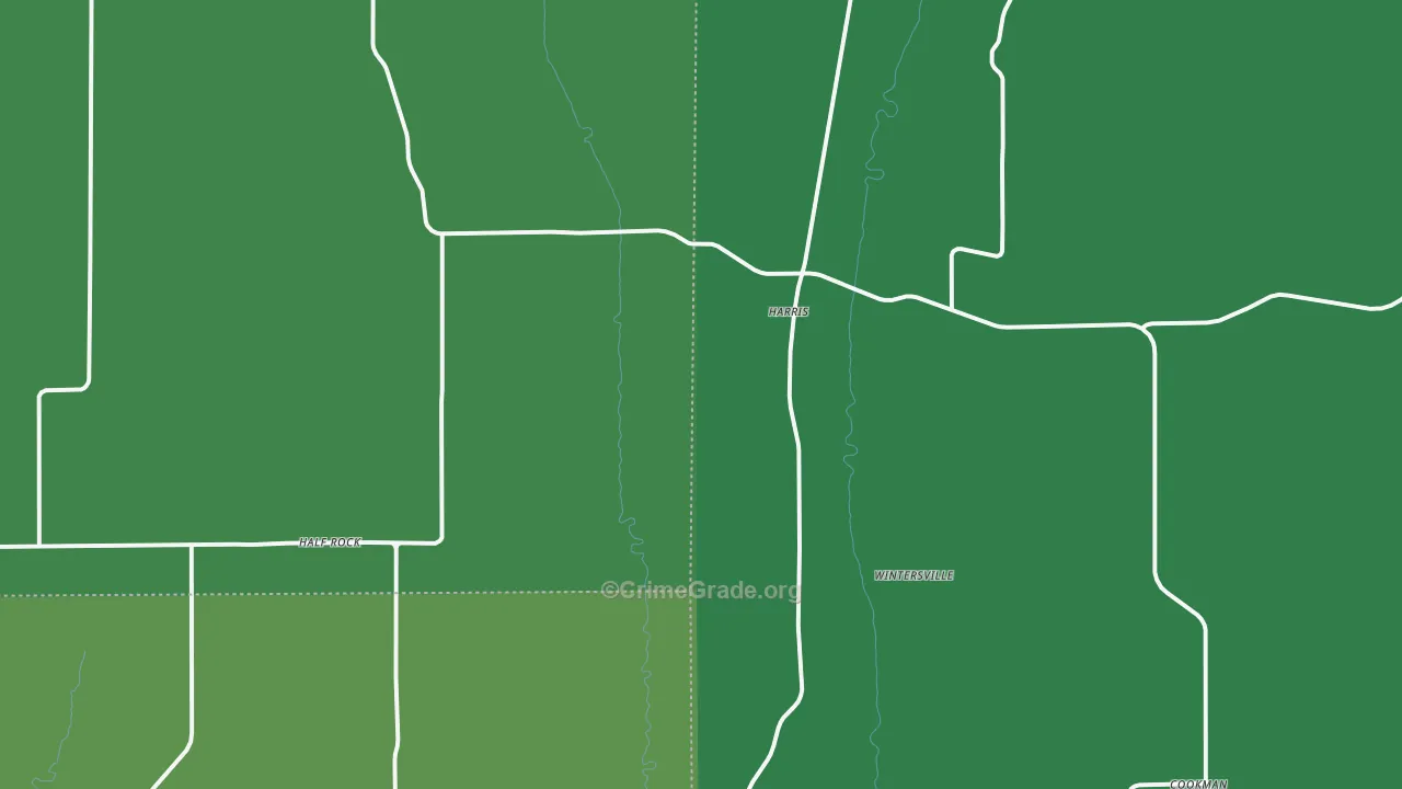 Harris, MO Map of Vehicle Theft Rates