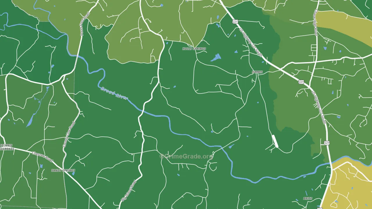 Harris, NC Map of Vehicle Theft Rates