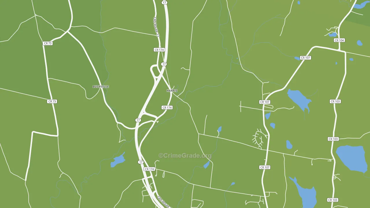Harris, NY Map of Vehicle Theft Rates